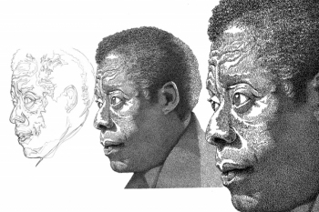 James Baldwin - I Am Not Your Negro - Lyric Portrait Word Art Drawing