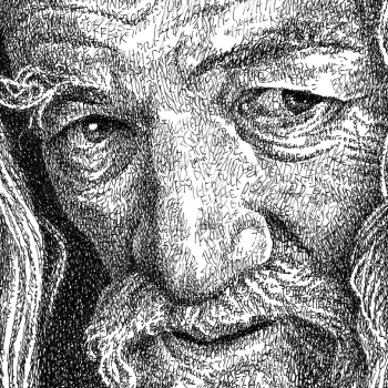 Gandalf - Sir Ian McKellen  - Lyric Portrait Word Art Drawing
