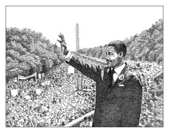 Martin Luther King, Jr. - "Shed A little Light" - James Taylor Lyric Portrait Drawing