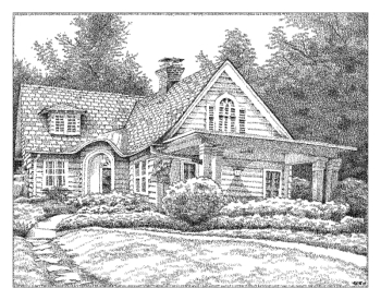 "Our House" - Crosby, Stills, & Nash - House Portrait Drawing